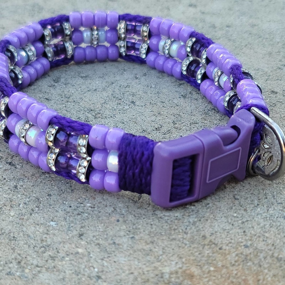 Custom Handmade Beaded Bling Dog Collar